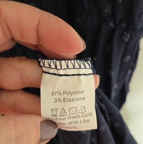 Pretty Garden Navy Swiss Dot Halter Neck Maxi Dress Size Small - Picture 8 of 9